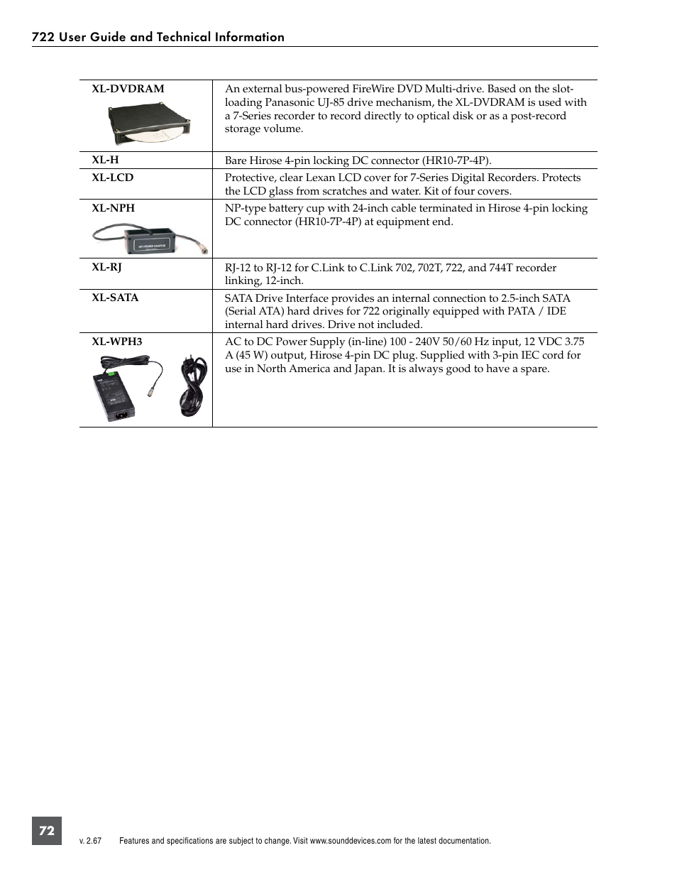 Sound Devices 722 User Manual | Page 74 / 80