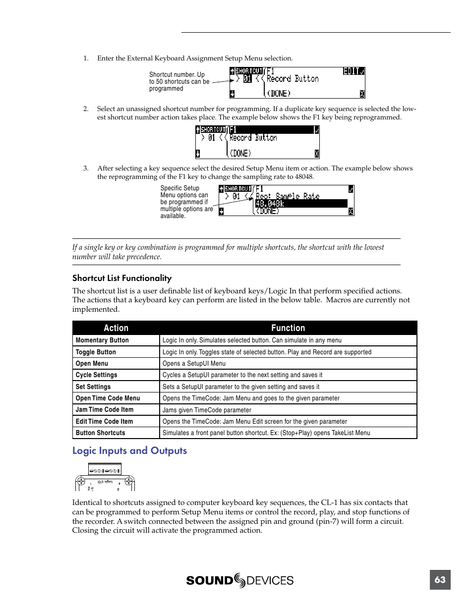 Logic inputs and outputs | Sound Devices 744T User Manual | Page 69 / 90