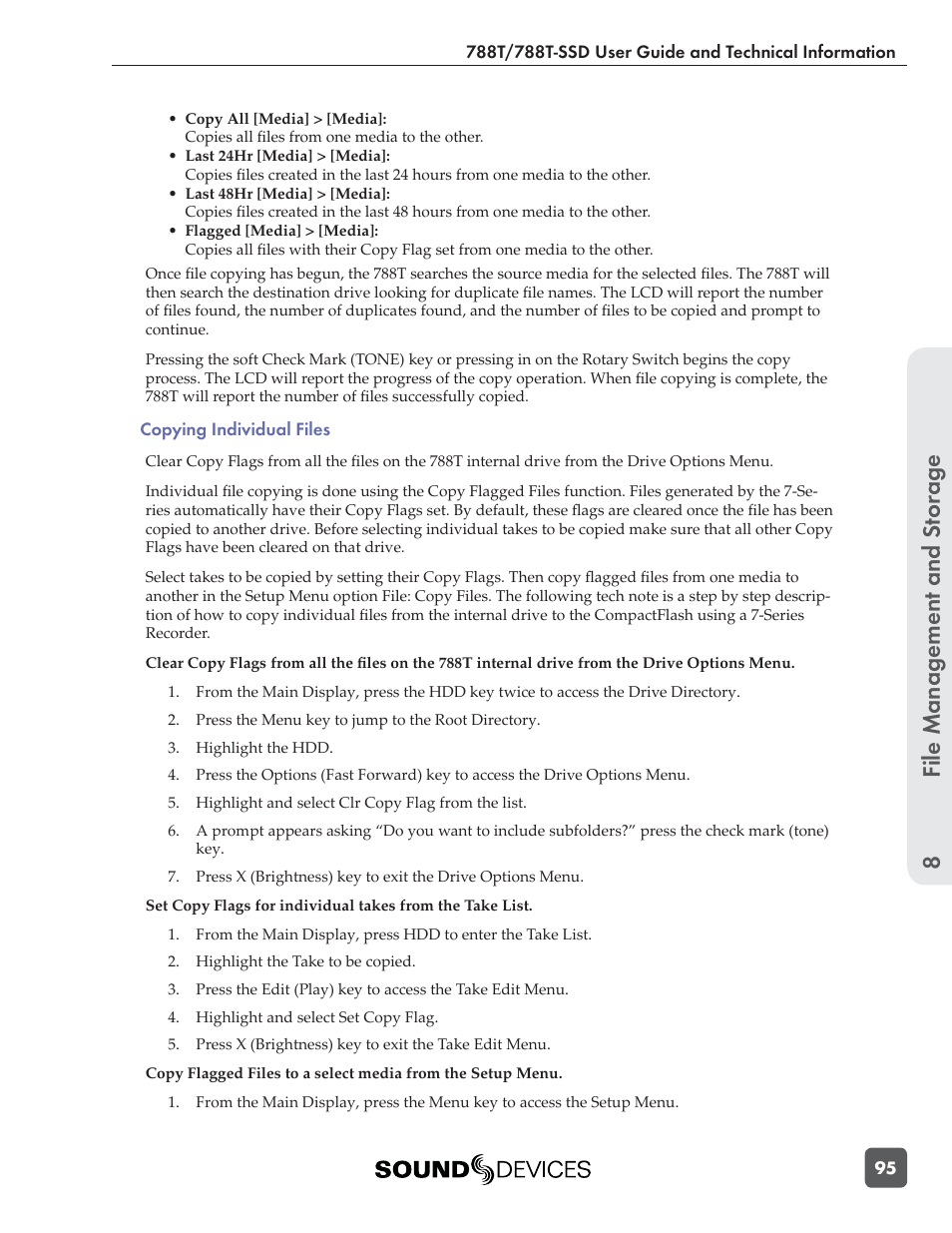 File management and s torage 8 | Sound Devices 788T User Manual | Page 103 / 180