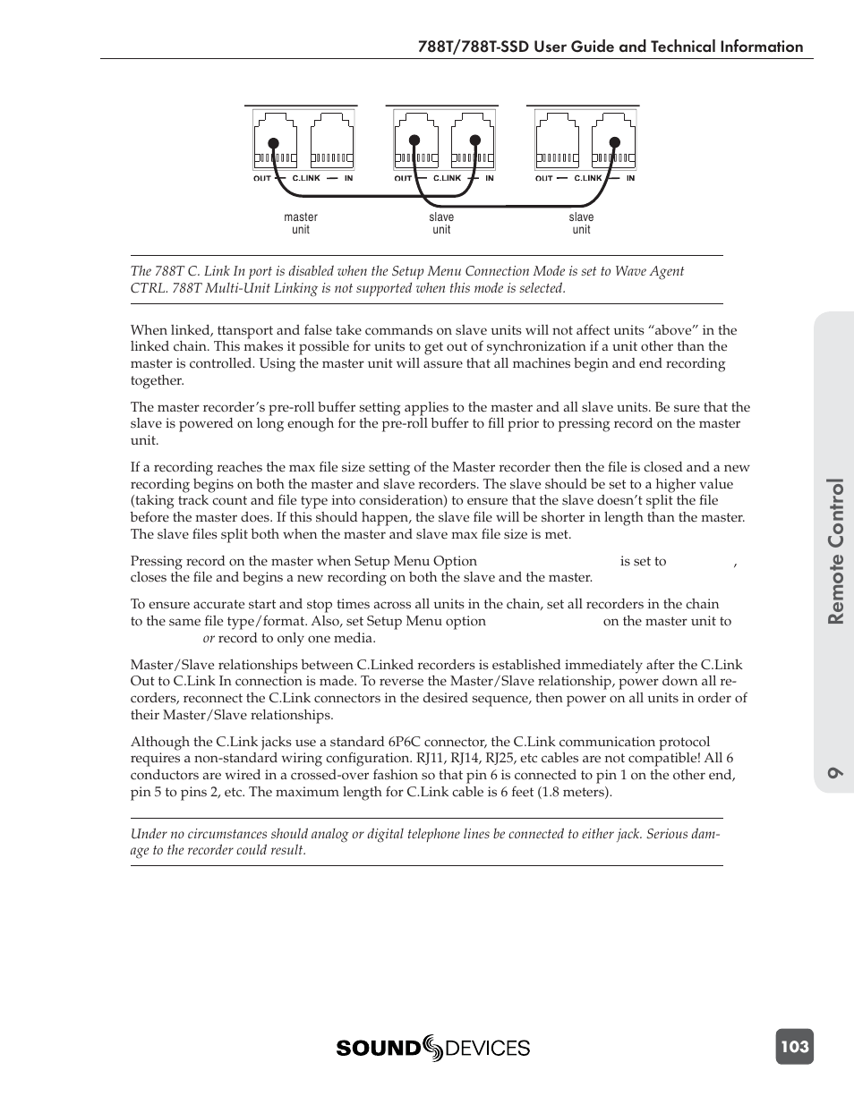 Remote control 9 | Sound Devices 788T User Manual | Page 111 / 180