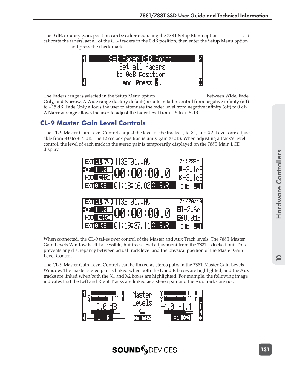 Hardw are controllers 10 | Sound Devices 788T User Manual | Page 139 / 180