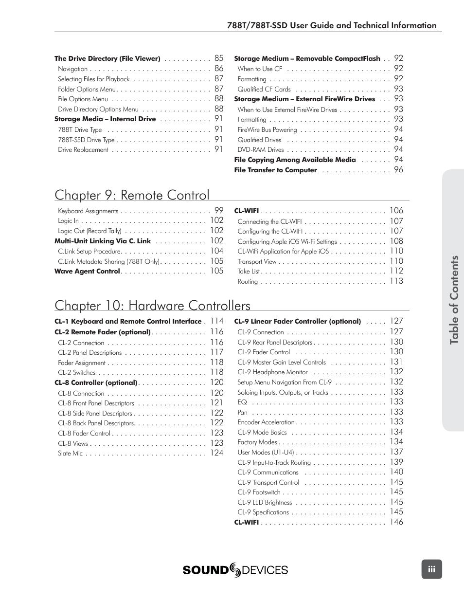 Sound Devices 788T User Manual | Page 5 / 180