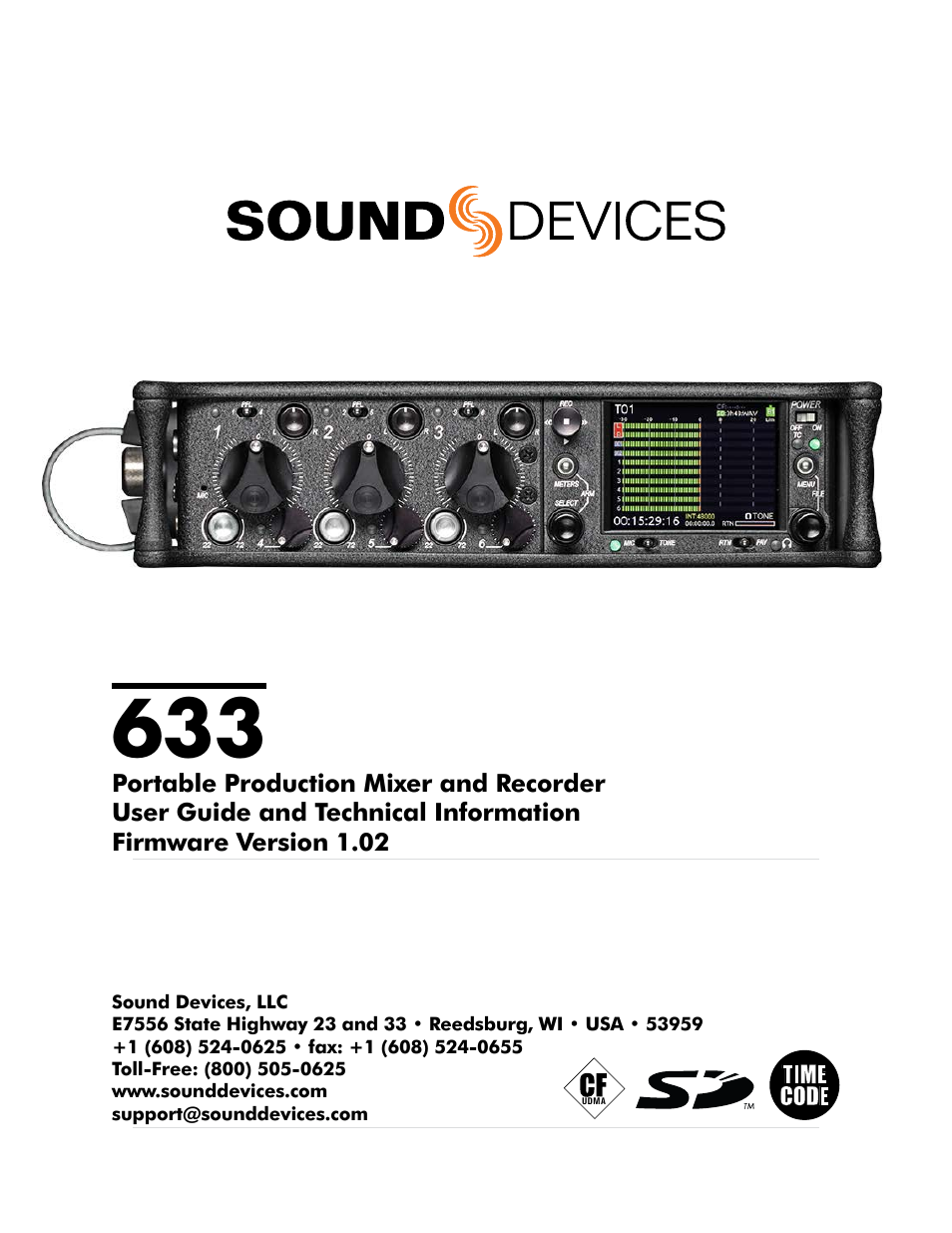 Sound Devices 633 User Manual | 84 pages