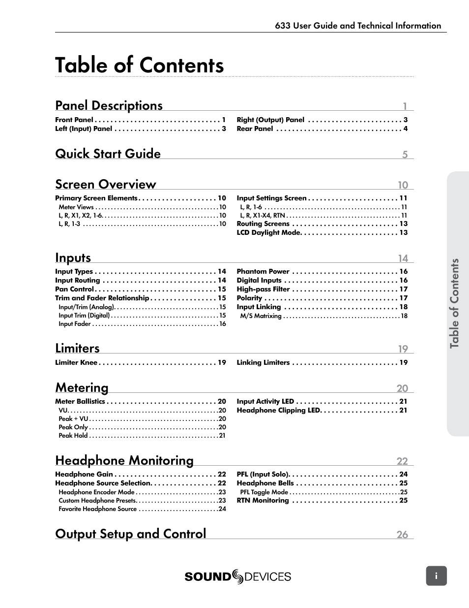 Sound Devices 633 User Manual | Page 3 / 84