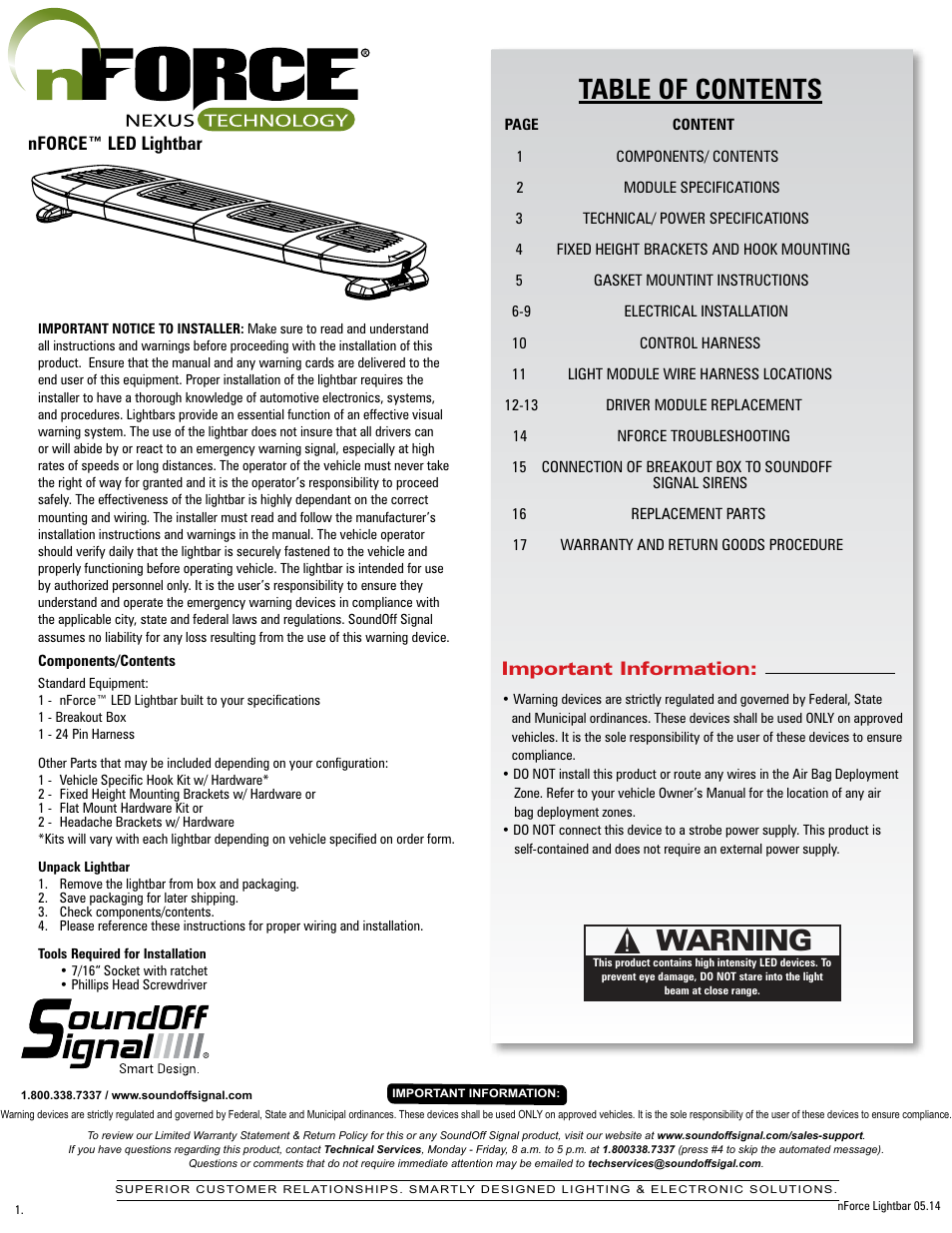 SoundOff Signal nFORCE LED User Manual | 17 pages