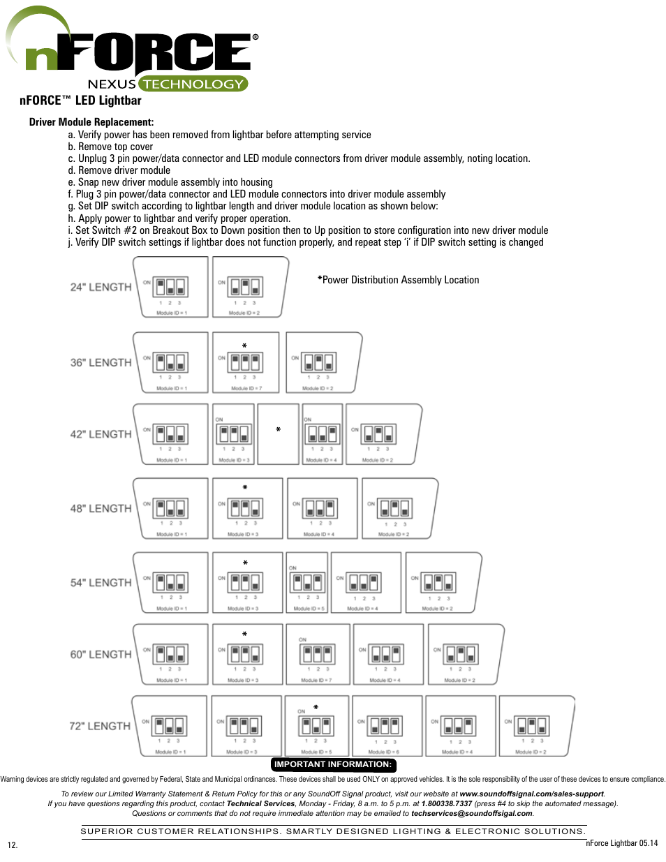 Nforce™ led lightbar | SoundOff Signal nFORCE LED User Manual | Page 12 / 17