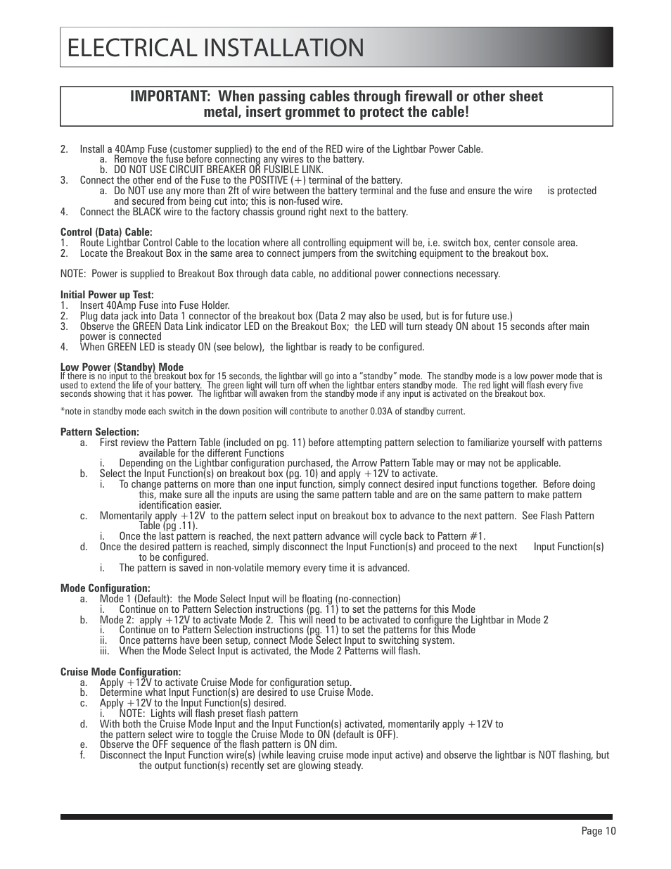 Electrical installation | SoundOff Signal Apex LED User Manual | Page 10 / 17