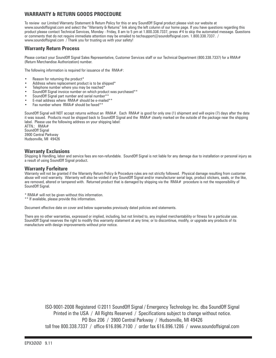 SoundOff Signal Apex LED User Manual | Page 17 / 17