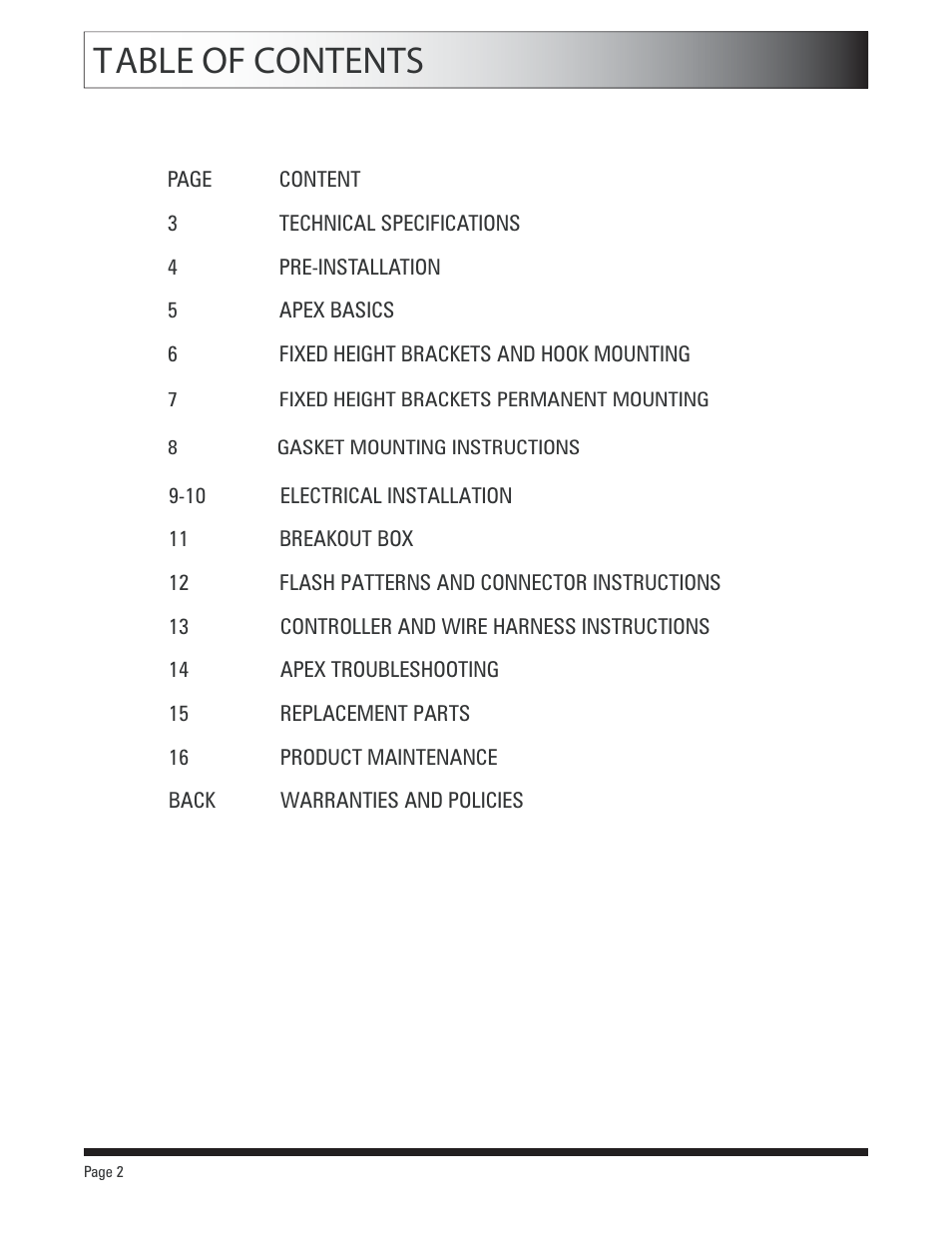 SoundOff Signal Apex LED User Manual | Page 2 / 17