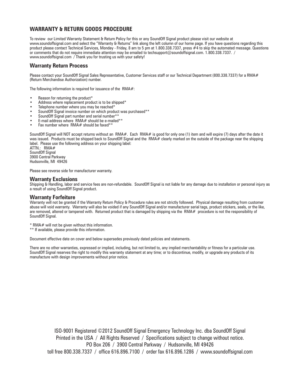 SoundOff Signal Pinnacle LED User Manual | Page 19 / 19
