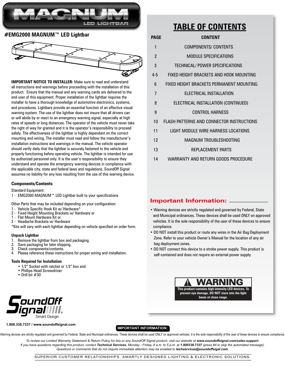 SoundOff Signal Magnum LED User Manual | 14 pages