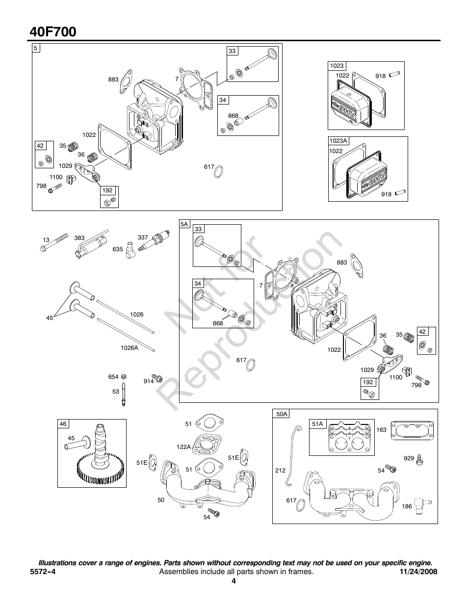 Not for reproduction | Briggs & Stratton 40F700 User Manual | Page 4 / 16