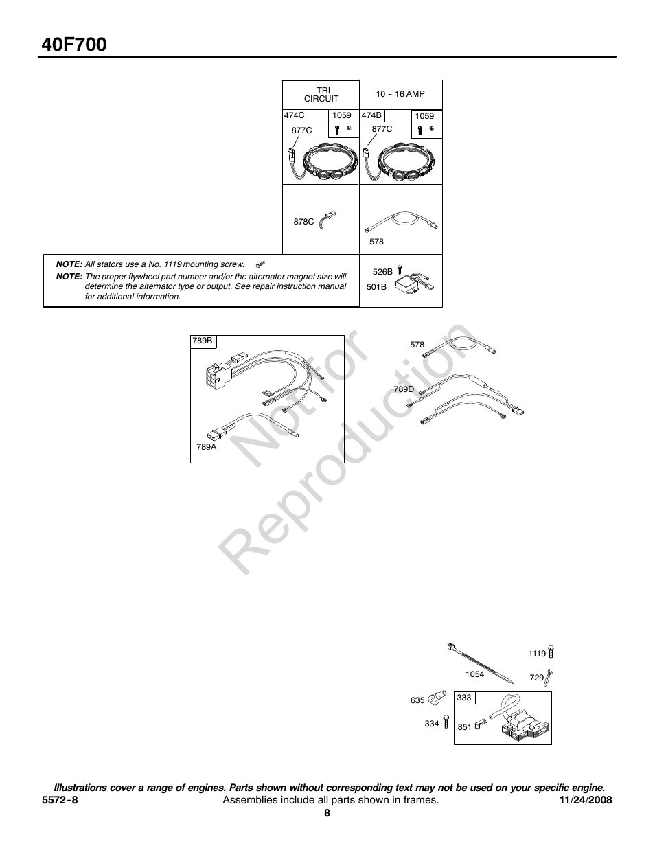 Not for reproduction | Briggs & Stratton 40F700 User Manual | Page 8 / 16