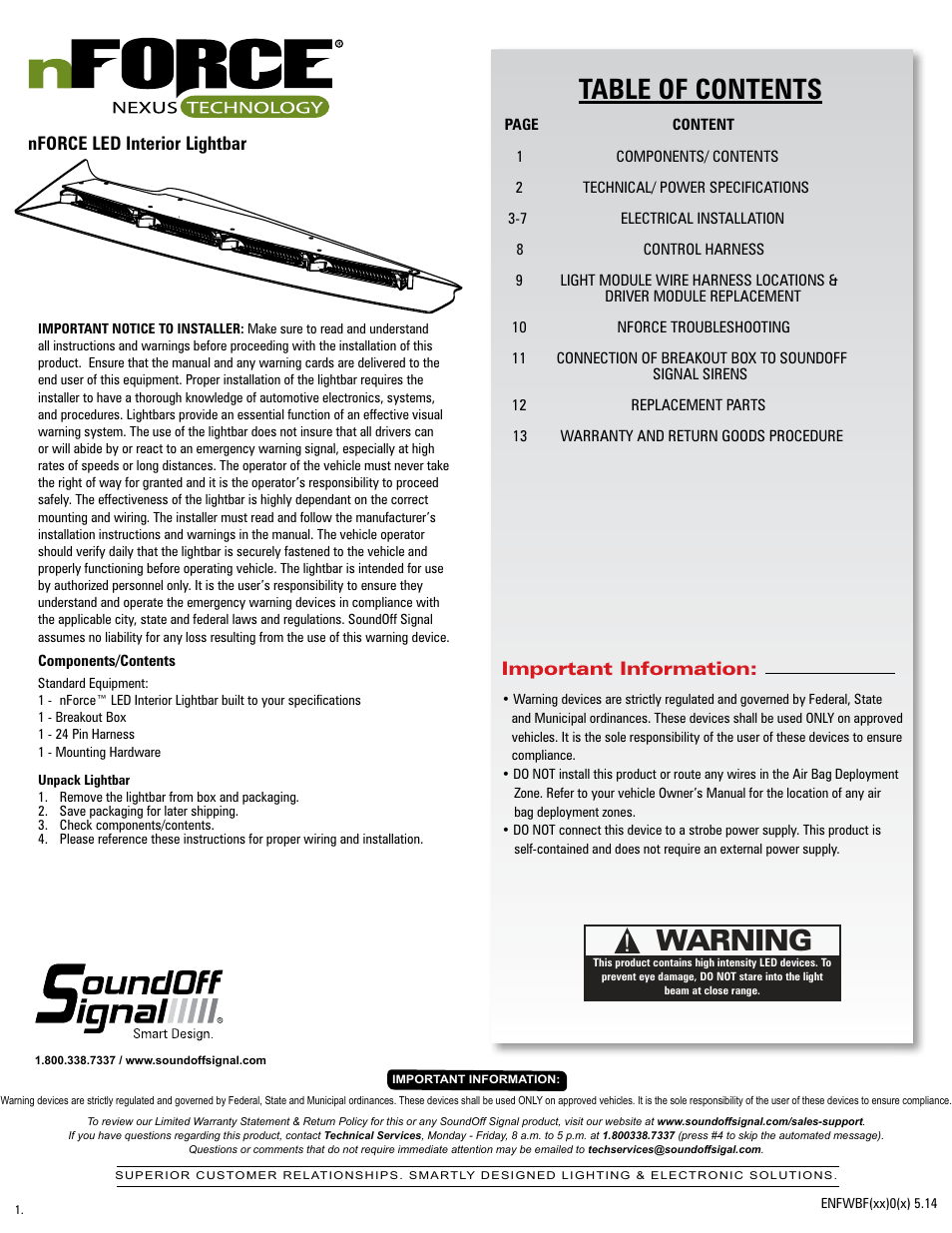 SoundOff Signal nFORCE Interior User Manual | 13 pages