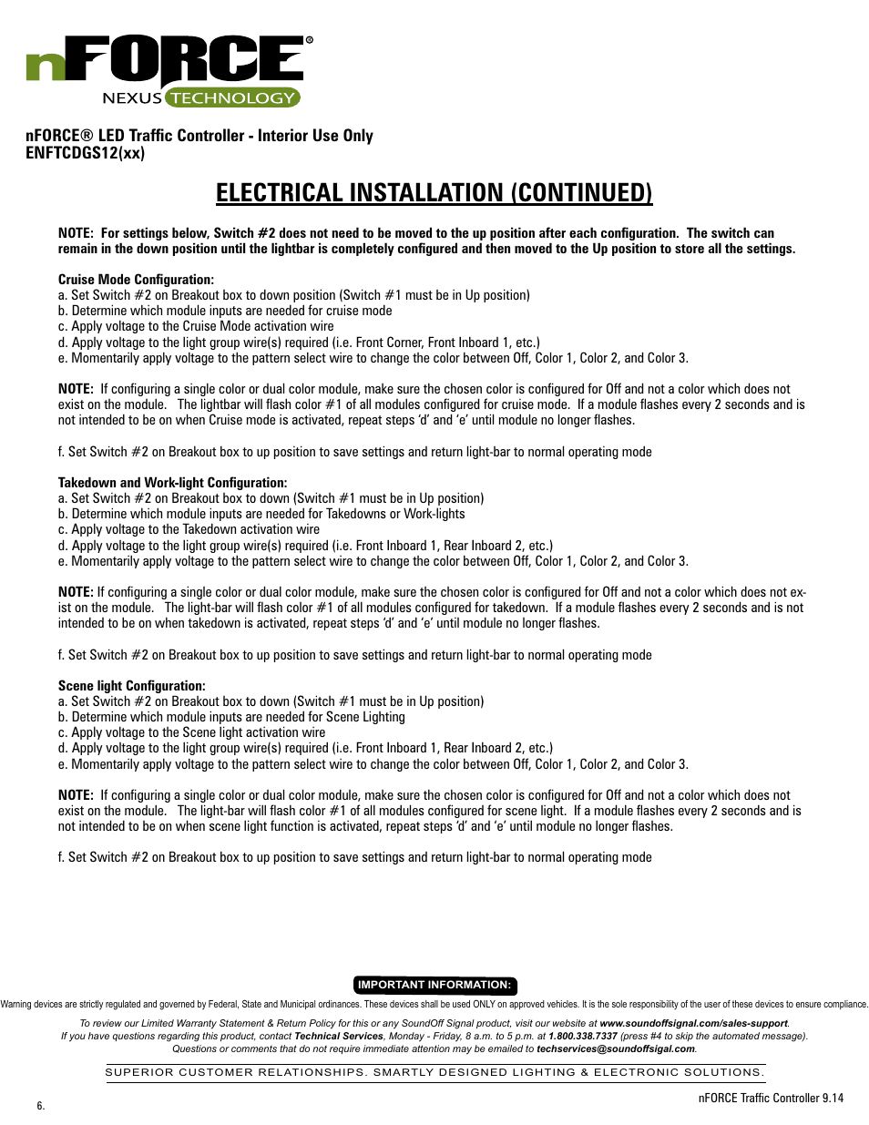 Electrical installation (continued) | SoundOff Signal nFORCE® Interior Traffic Controller User Manual | Page 6 / 13