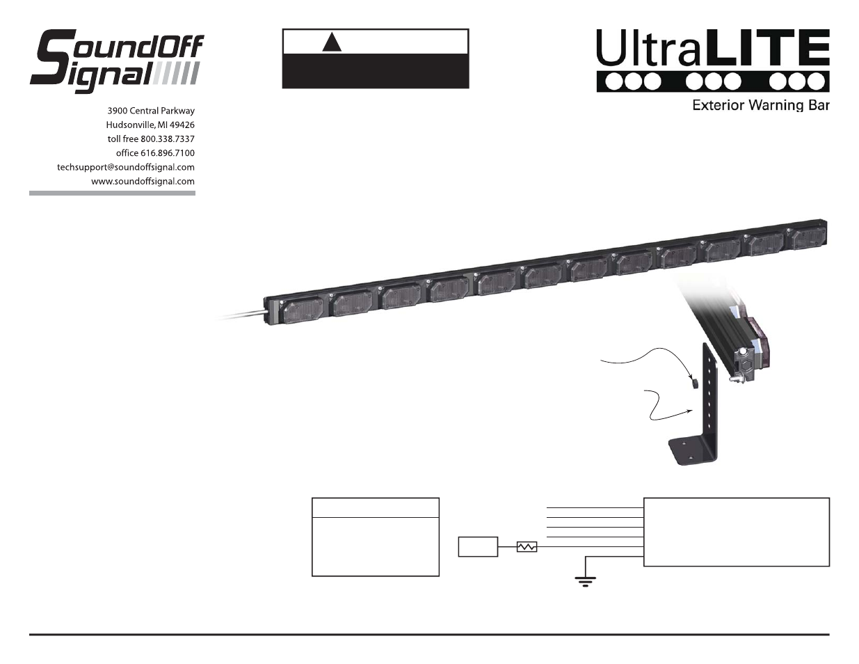 SoundOff Signal UltraLITE Exterior Warning Bar 12 Module User Manual | 5 pages