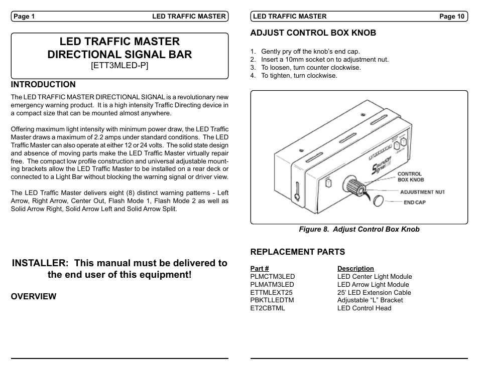 Led traffic master directional signal bar | SoundOff Signal TrafficMaster User Manual | Page 5 / 6