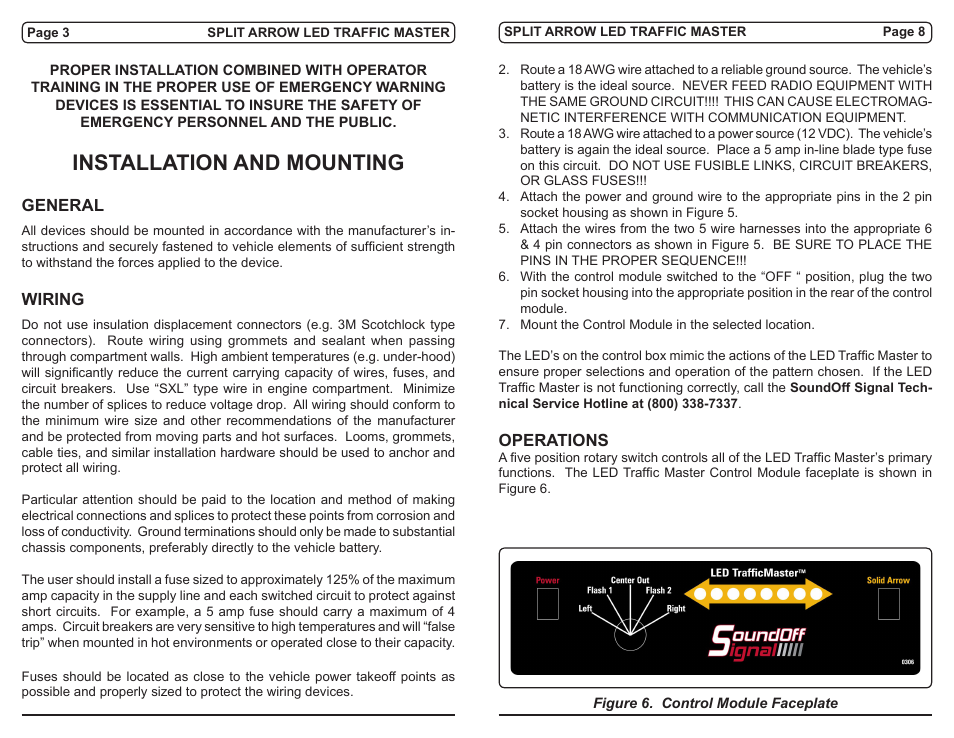 Installation and mounting | SoundOff Signal TrafficMaster Split Arrow Bar User Manual | Page 3 / 6