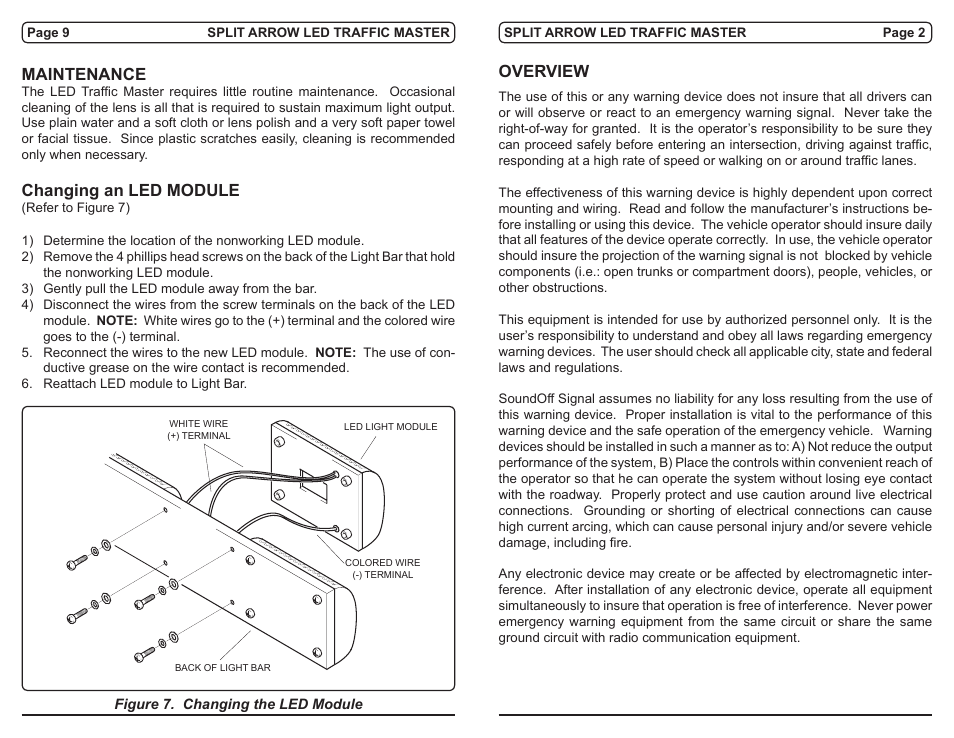 SoundOff Signal TrafficMaster Split Arrow Bar User Manual | Page 5 / 6
