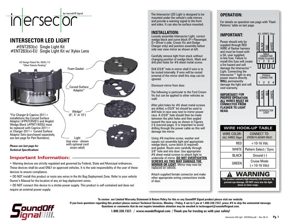 SoundOff Signal Intersector Under Mirror User Manual | 4 pages