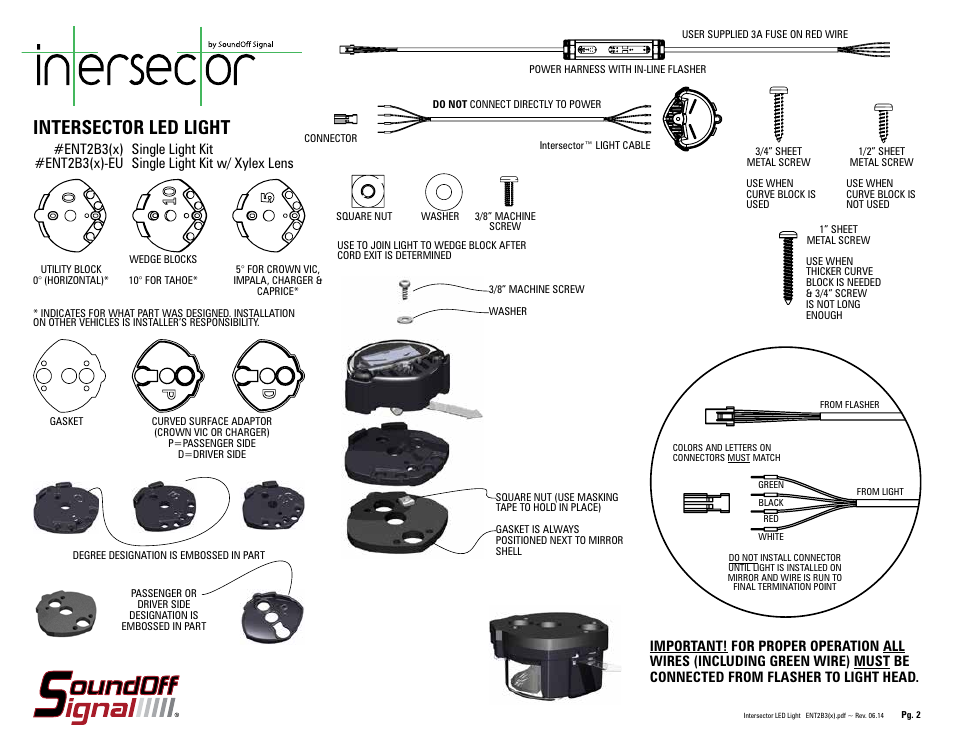 Intersector led light | SoundOff Signal Intersector Under Mirror User Manual | Page 2 / 4