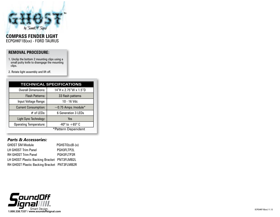 Compass fender light | SoundOff Signal Taurus-Ghost Compass Light User Manual | Page 3 / 3