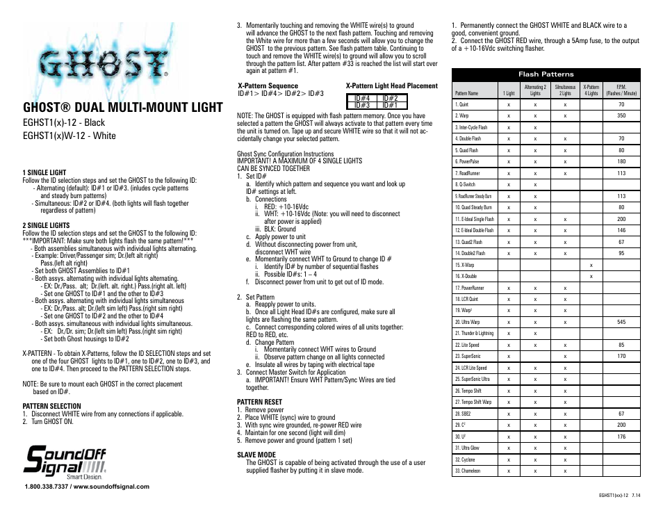 Ghost® dual multi-mount light | SoundOff Signal GHOST Multi Mount User Manual | Page 2 / 2