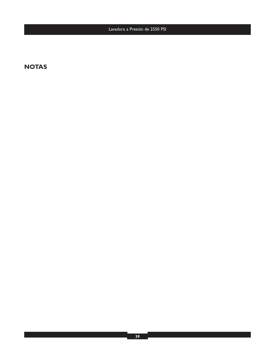 Notas | Briggs & Stratton 20250 User Manual | Page 39 / 40