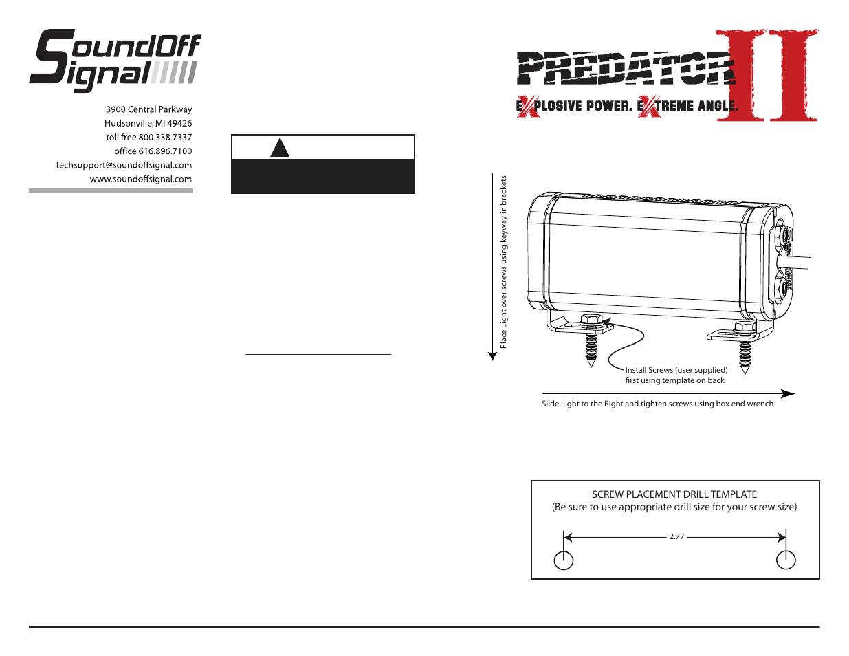 SoundOff Signal Predator 2 DDG User Manual | 2 pages