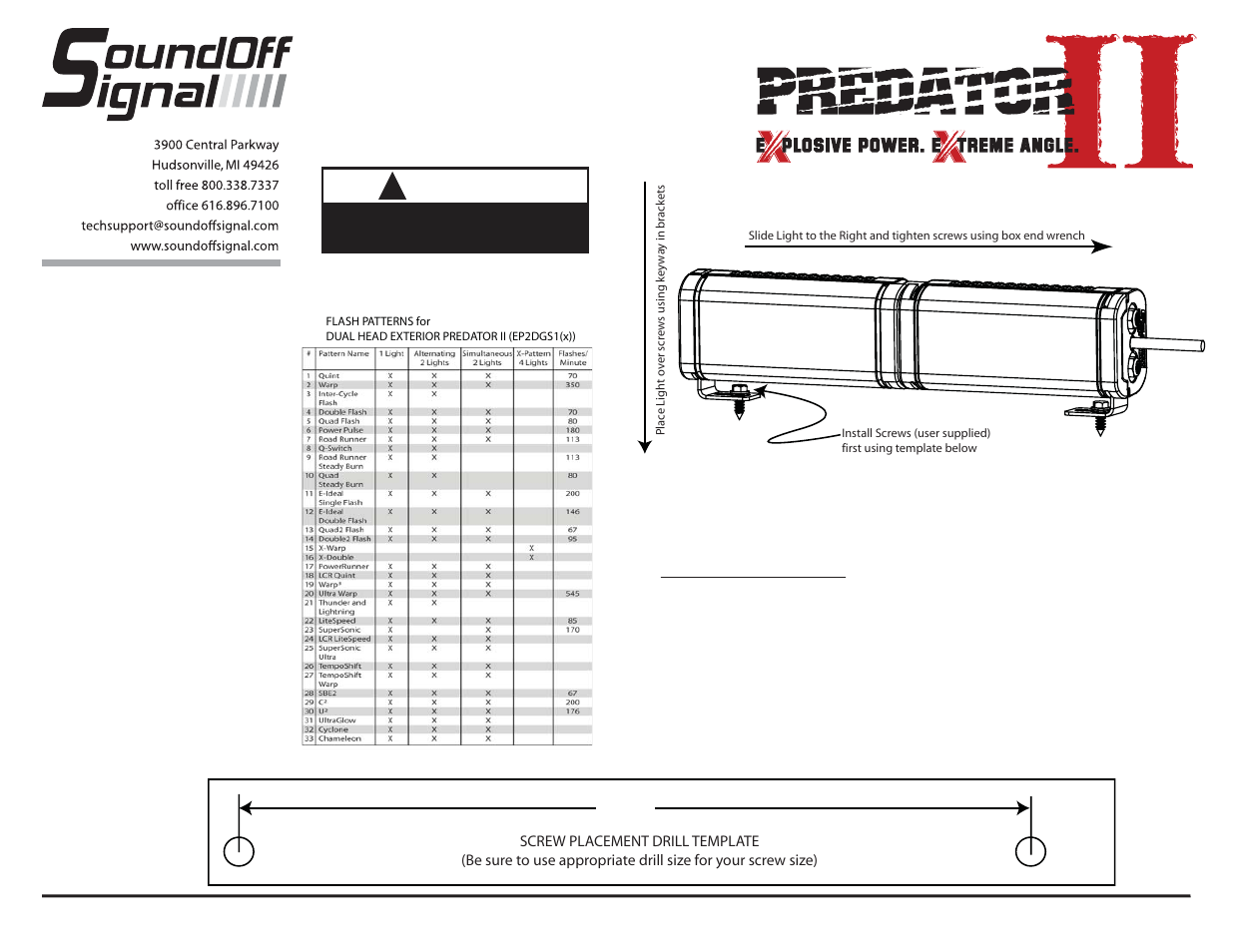 SoundOff Signal Predator 2 DDG (Dual) User Manual | 2 pages