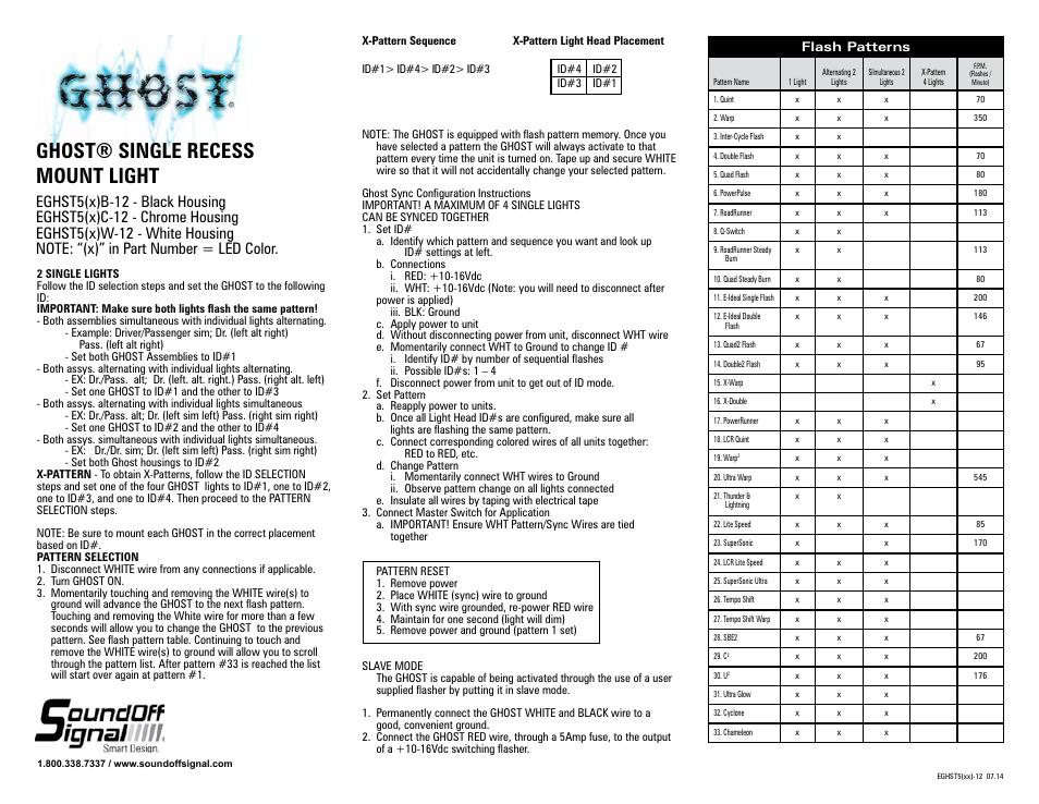 Ghost® single recess mount light | SoundOff Signal GHOST Recess Mount User Manual | Page 2 / 4