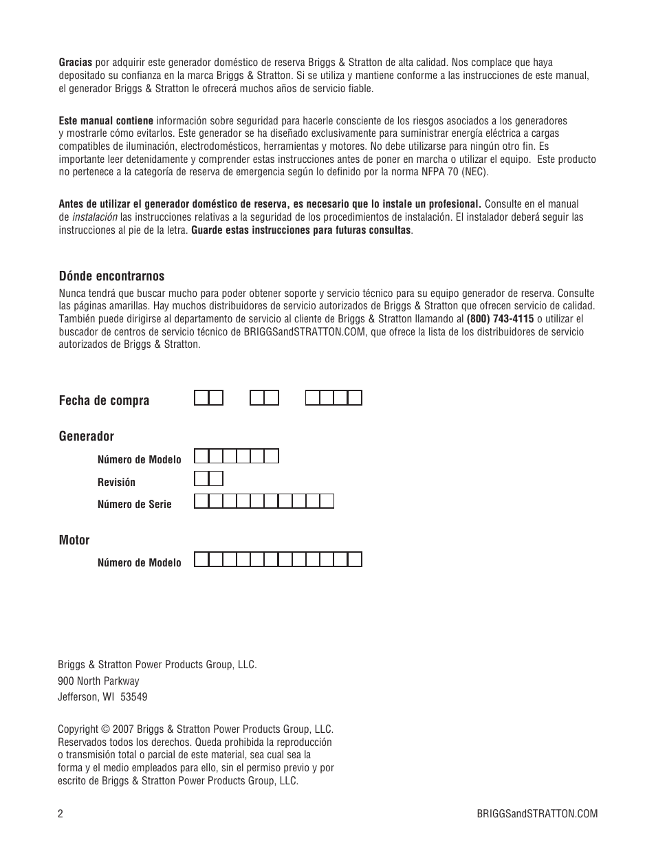 Briggs & Stratton Home Generator User Manual | Page 24 / 64
