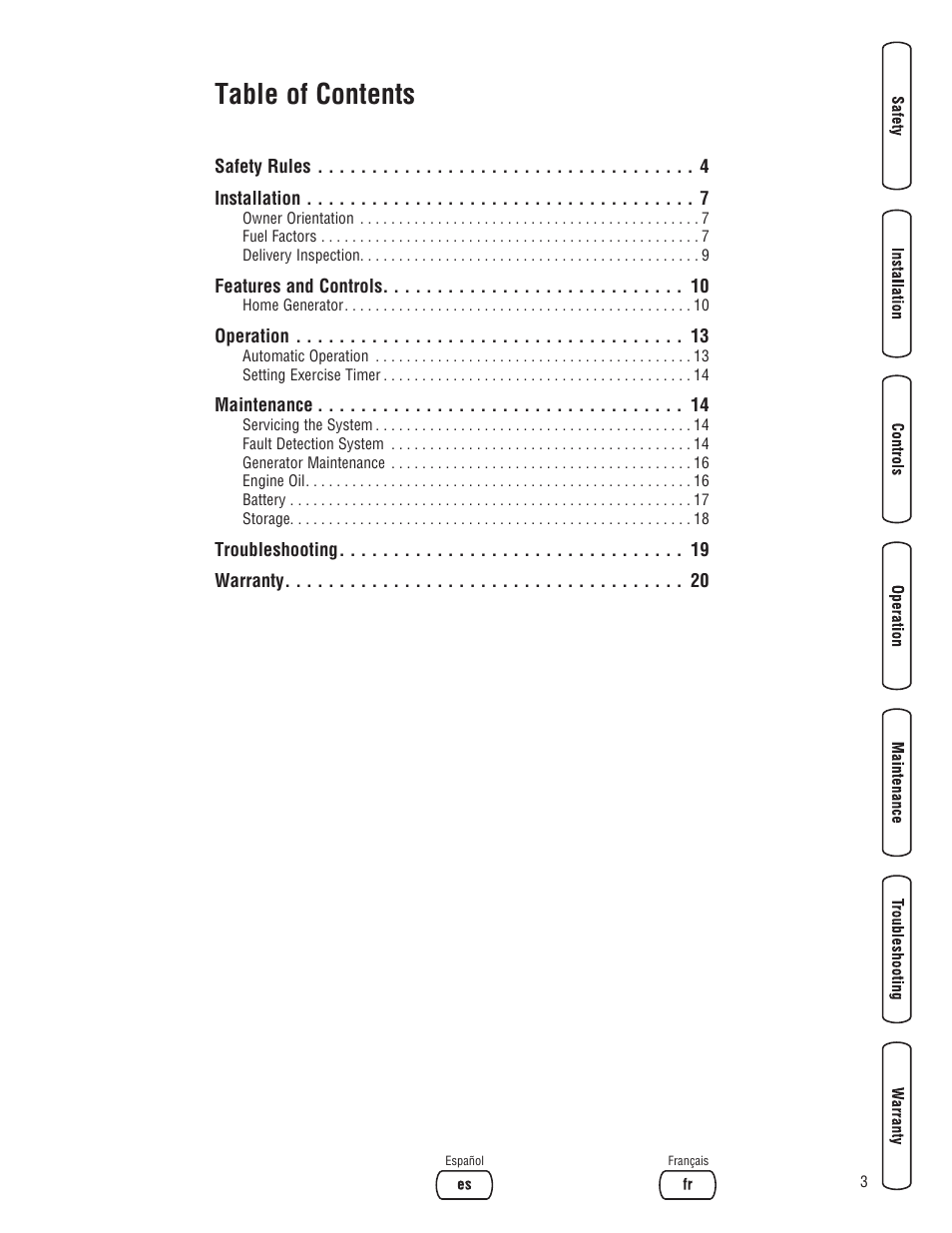 Briggs & Stratton Home Generator User Manual | Page 3 / 64