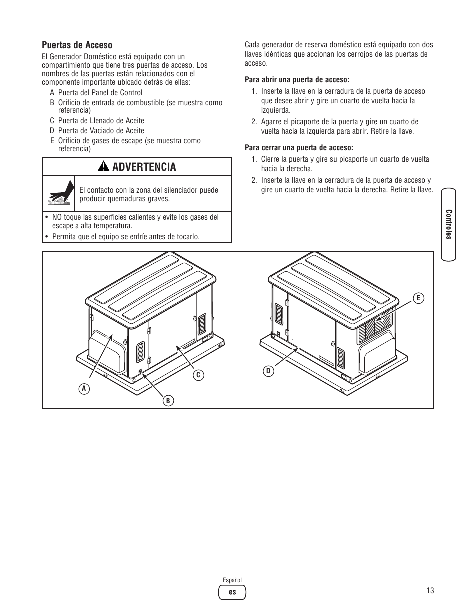 Advertencia | Briggs & Stratton Home Generator User Manual | Page 35 / 64