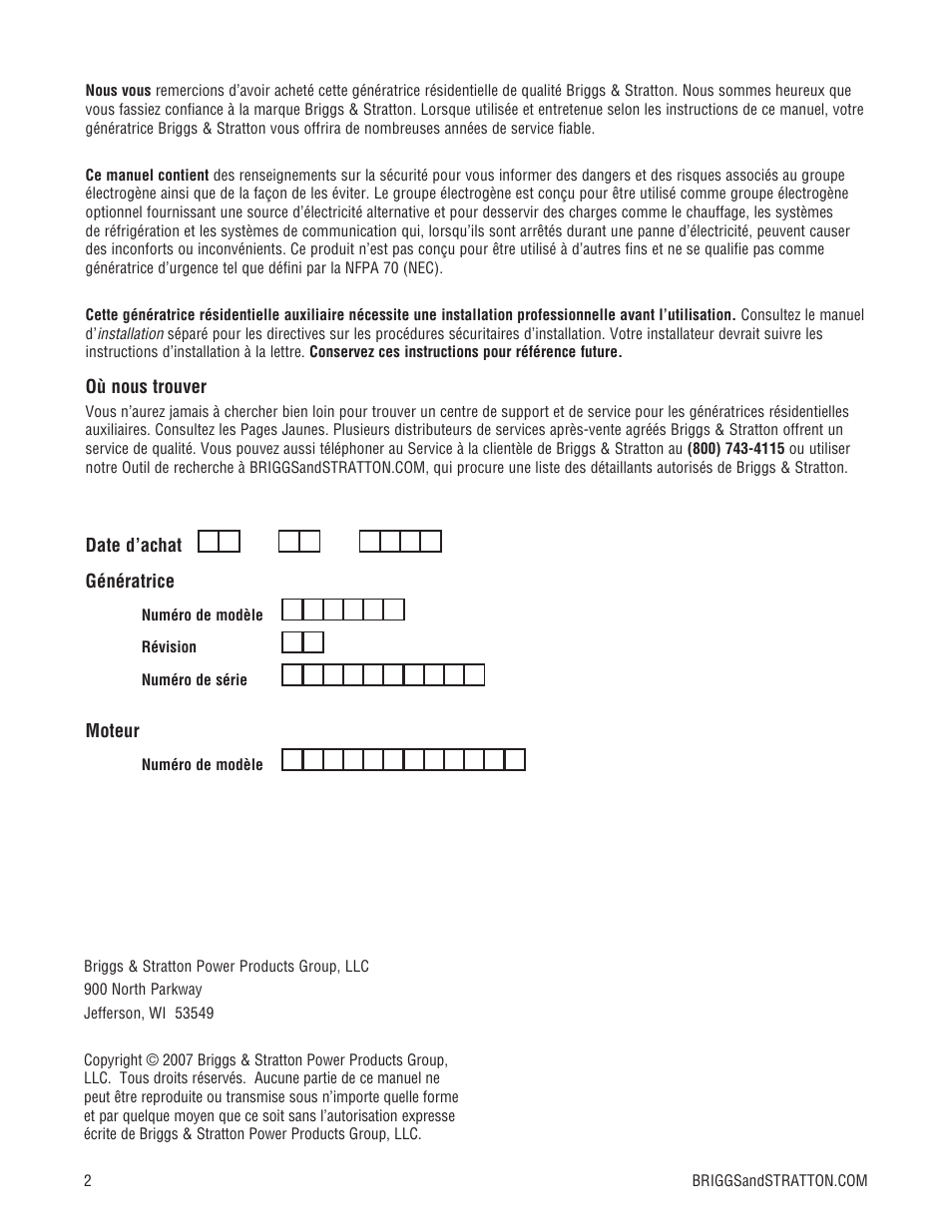 Briggs & Stratton Home Generator User Manual | Page 46 / 64