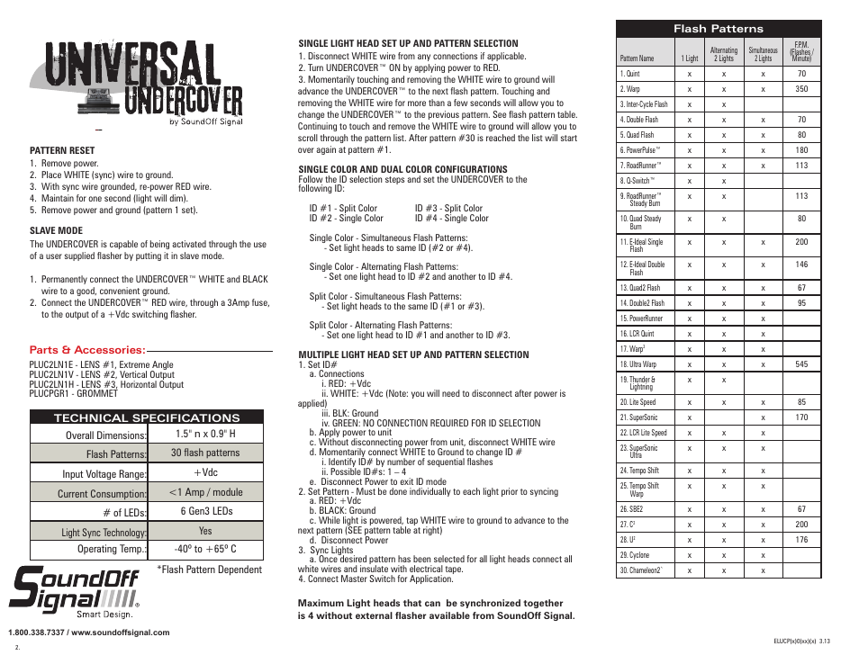 SoundOff Signal Universal Undercover Push-In LED Insert User Manual | Page 2 / 2