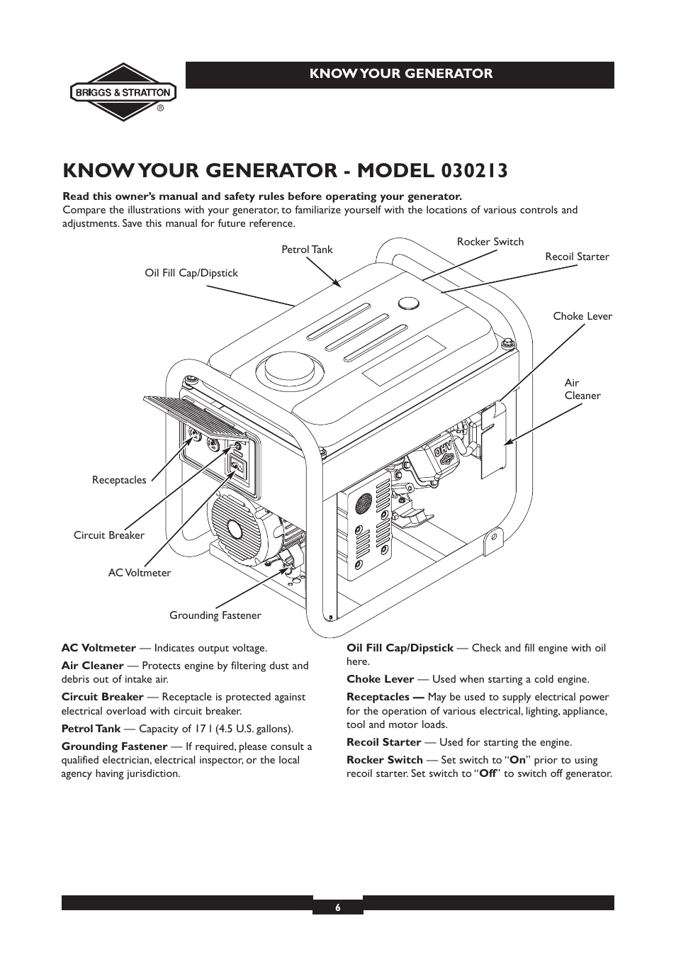 Briggs & Stratton 030213 User Manual | Page 6 / 16
