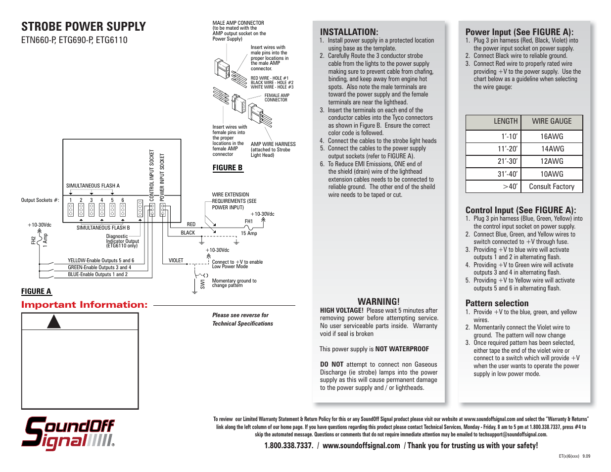 SoundOff Signal Galileo Power Supply User Manual | 2 pages