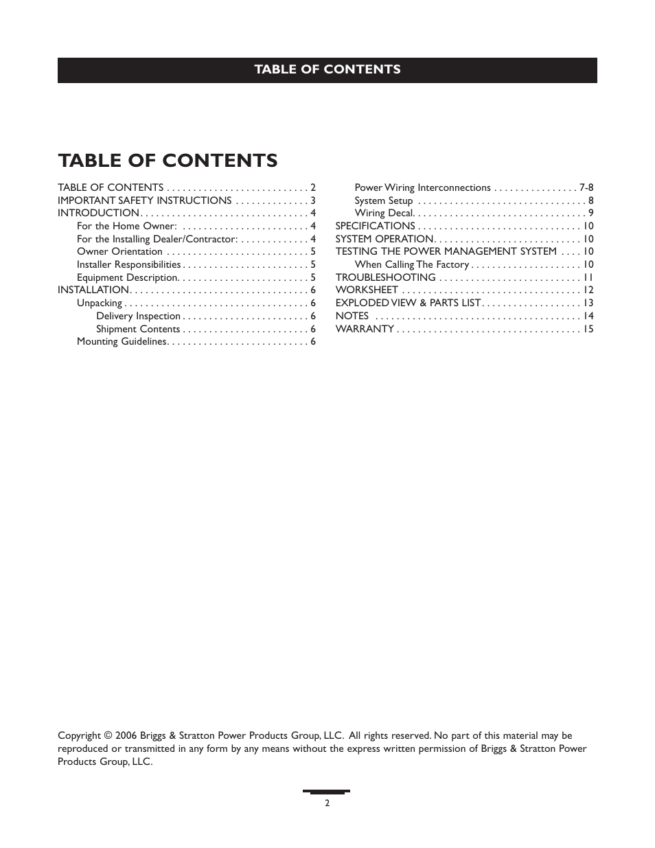 Briggs & Stratton 071013 User Manual | Page 2 / 40