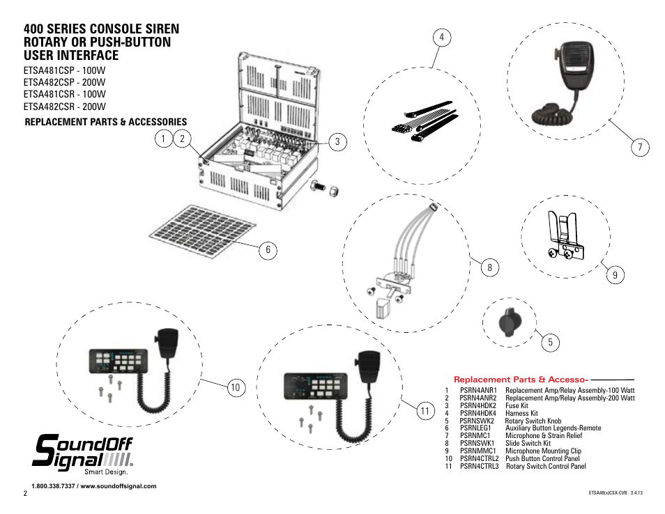SoundOff Signal 400 Series Knob Console Siren User Manual | Page 2 / 4