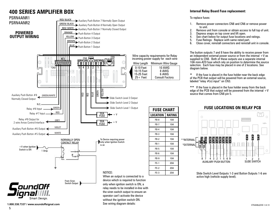 SoundOff Signal 400 Series Console Amp Box User Manual | 5 pages