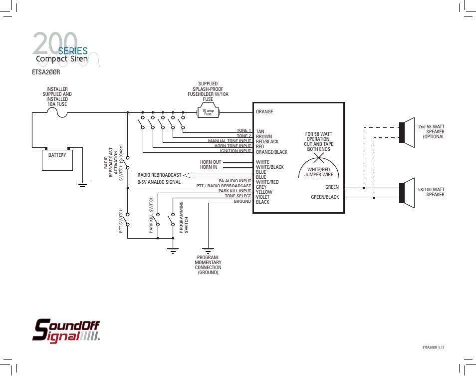 Etsa2øør | SoundOff Signal 200 Series Compact Siren User Manual | Page 4 / 5