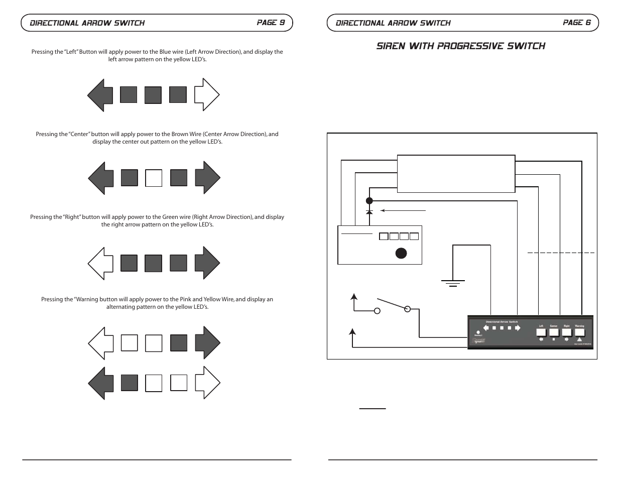 Siren with progressive switch | SoundOff Signal Directional Arrow Switch User Manual | Page 7 / 8