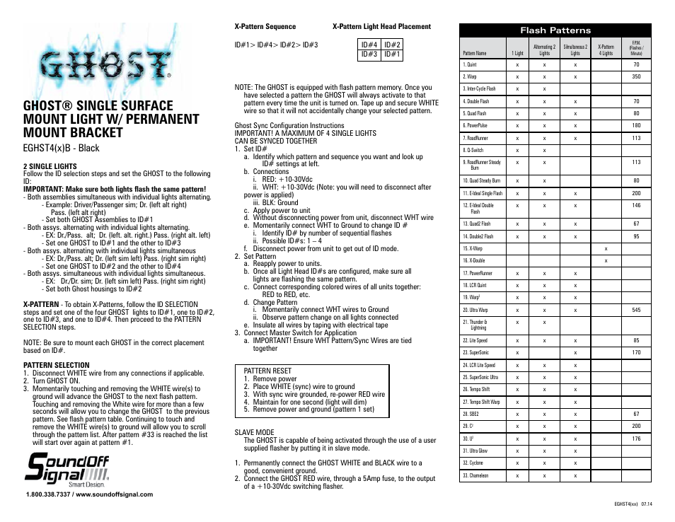 Eghst4(x)b - black | SoundOff Signal GHOST Surface Mount w  (10-30 vdc) Permanent Mount Bracket User Manual | Page 2 / 2