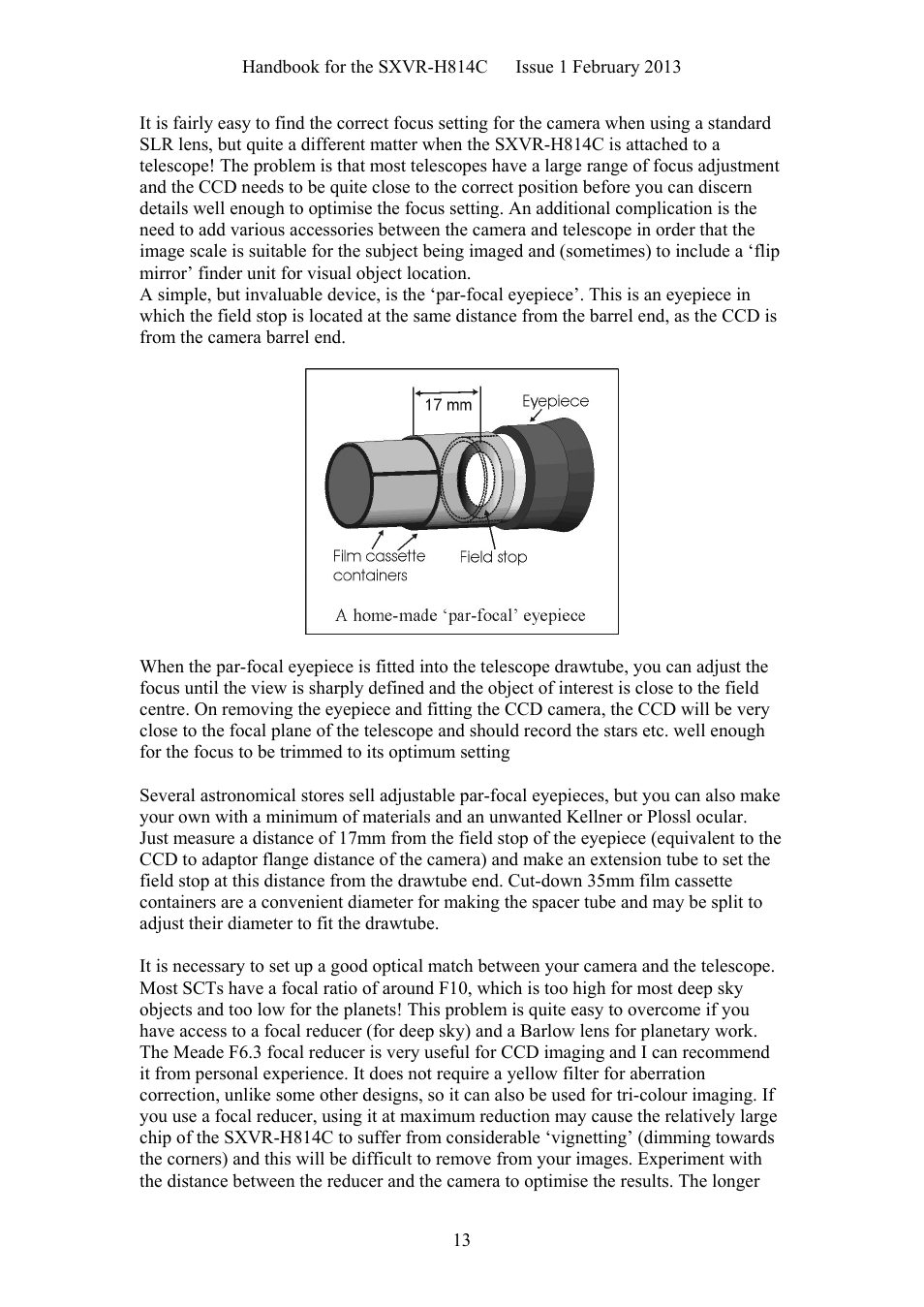 Starlight Xpress SXVR-H814C User Manual | Page 13 / 32