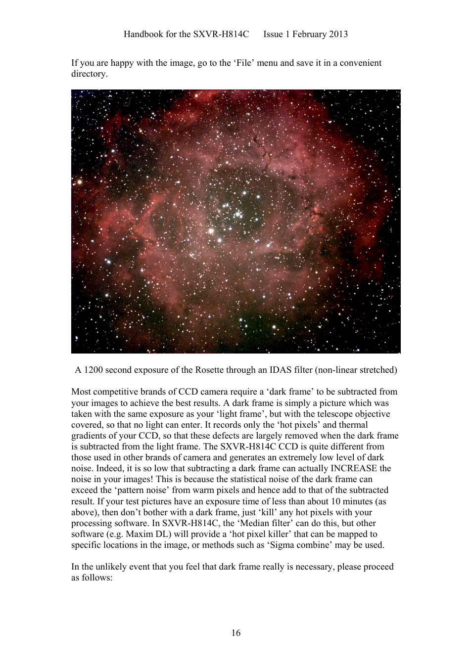 Starlight Xpress SXVR-H814C User Manual | Page 16 / 32
