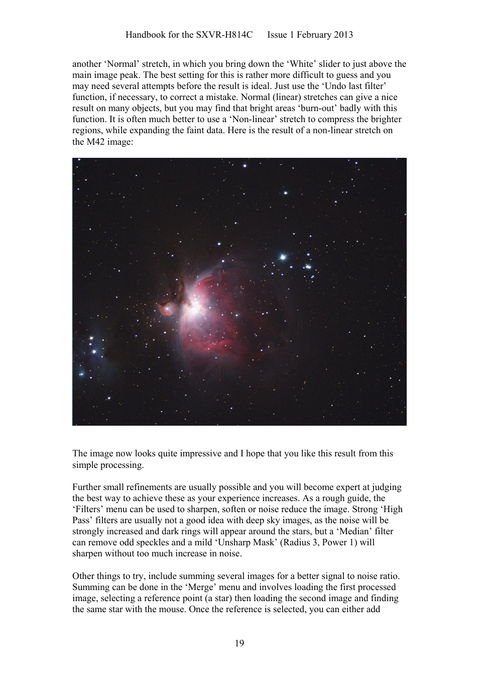 Starlight Xpress SXVR-H814C User Manual | Page 19 / 32