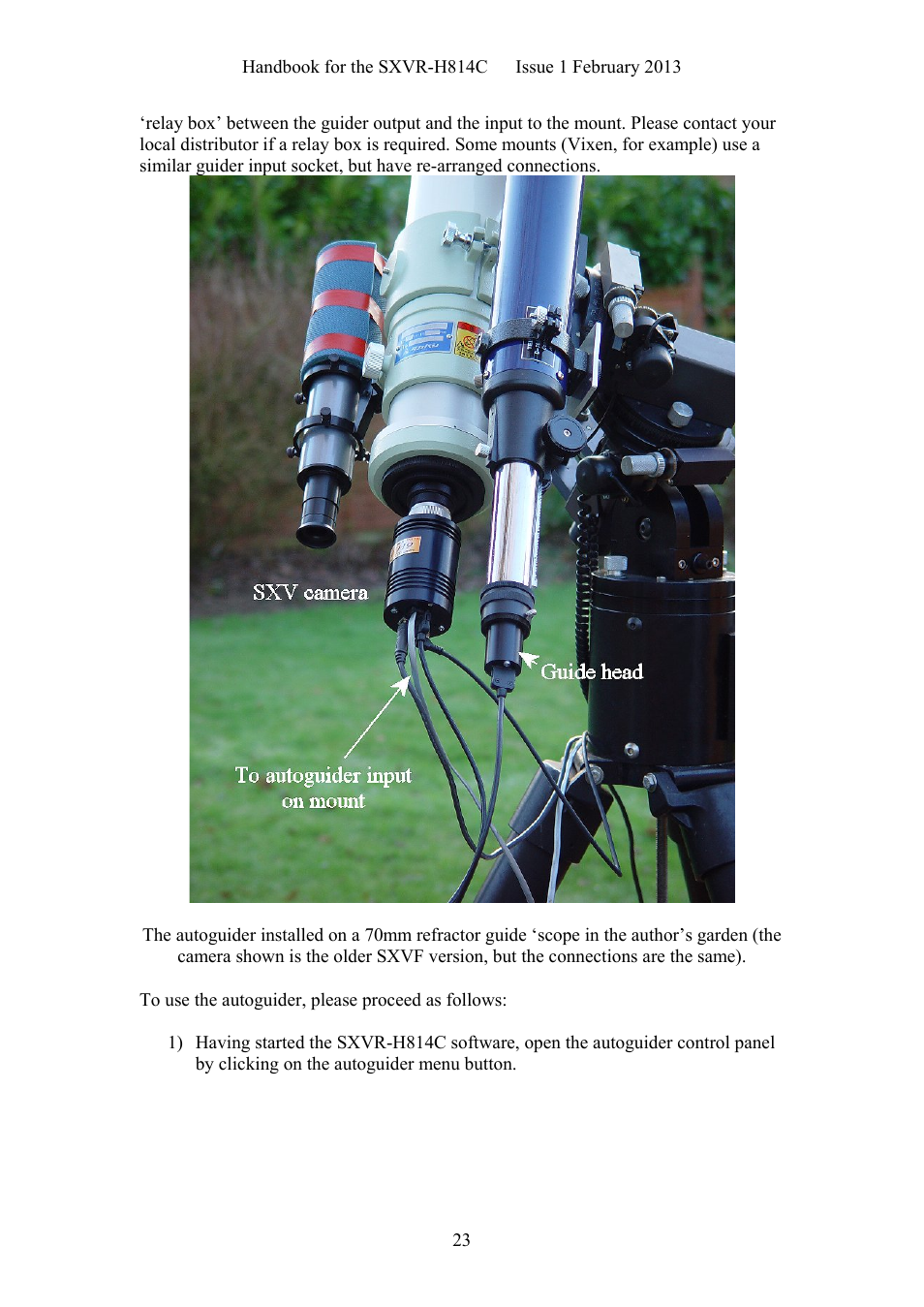 Starlight Xpress SXVR-H814C User Manual | Page 23 / 32