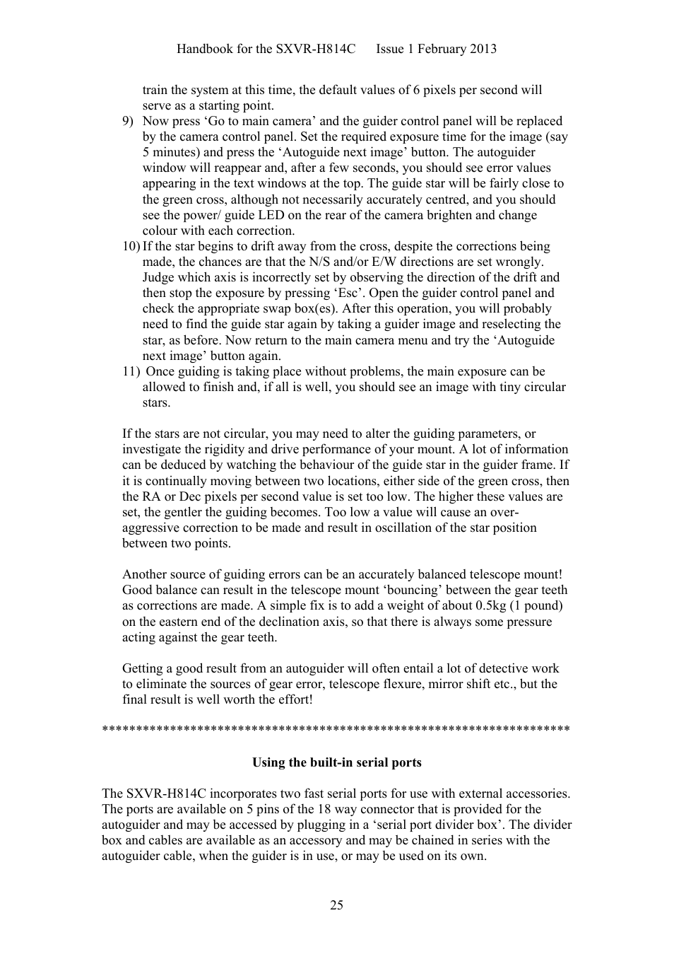 Starlight Xpress SXVR-H814C User Manual | Page 25 / 32