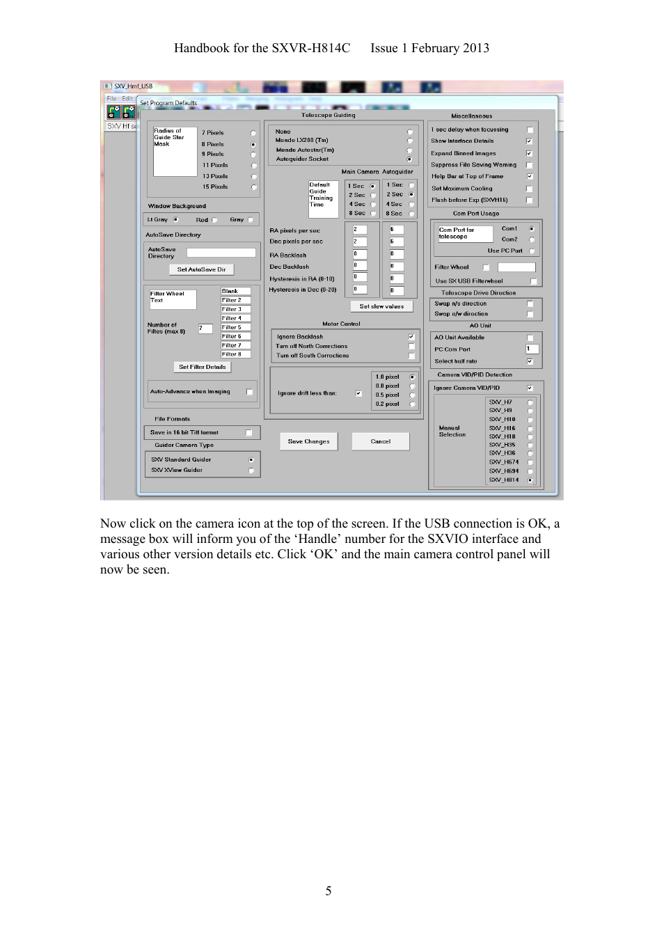 Starlight Xpress SXVR-H814C User Manual | Page 5 / 32